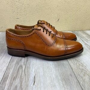 Yanko adelaide Dress Shoes Mens Size 6.5 Brown Leather Half Rubber Sole Men